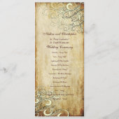 Huwelijksprogramma's met vintage crèmeswirrels van programma (Achterkant)