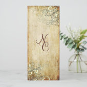 Huwelijksprogramma's met vintage crèmeswirrels van programma (Staand voorkant)