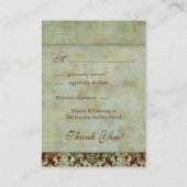 Huwelijksreactie Kaarten Damask Green  (Achterkant)