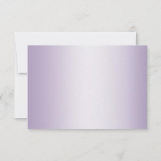 Huwelijksreactie | Lilac Shimmer Strepen Monogram RSVP Kaartje (Achterkant)