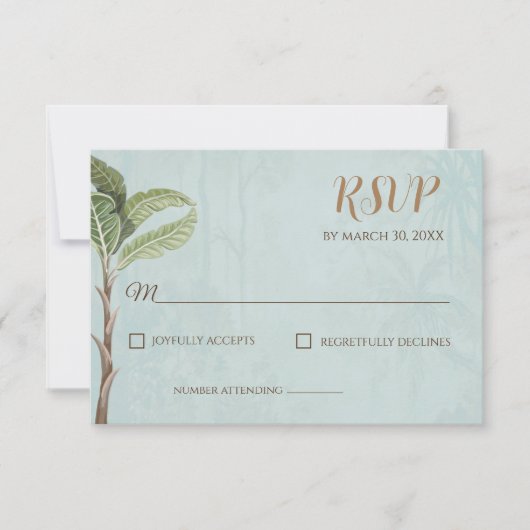 Huwelijksreactiekaart India RSVP Kaartje (Voorkant)