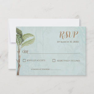 Huwelijksreactiekaart India RSVP Kaartje