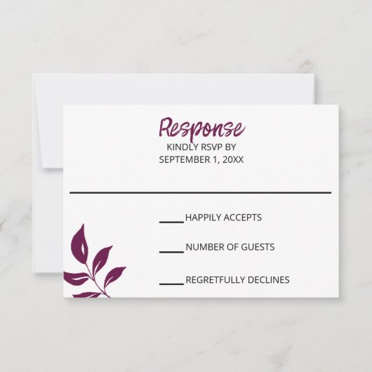 Huwelijksreactiekaart met goudblad RSVP kaartje (Voorkant)