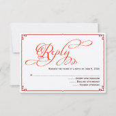 Huwelijksreactiekaart met kalligrafie in herfstkle kaart (Voorkant)