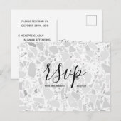 Huwelijksreactiekaart | Terrazzo Script briefkaart (Voorkant / Achterkant)