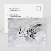 Huwelijksreactiekaart | Witte kunstwerk script ans Uitnodiging Briefkaart (Voorkant / Achterkant)