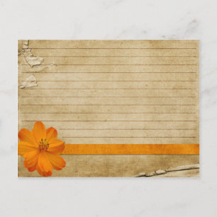 Huwelijksrecept Kaart Oranje Flower