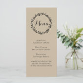 Huwelijksreceptie menu aangepaste template (Staand voorkant)