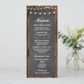 Huwelijksreceptie Menu Rustiek Houten Krijtbordkaa (Staand voorkant)