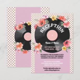 Huwelijksreceptie Muziekplaat Huwelijksbloemen 195 Informatiekaartje