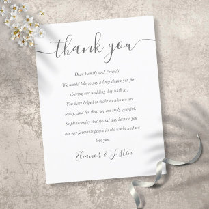 Huwelijksreceptie Script Bedankt Plaatje Briefkaart