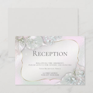 HUWELIJKSRECEPTIE Wispy Pink Shimmer Kaart