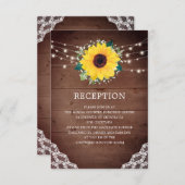 Huwelijksreceptie Zonnebloem Kant Baby's Adem Informatiekaartje (Voorkant / Achterkant)