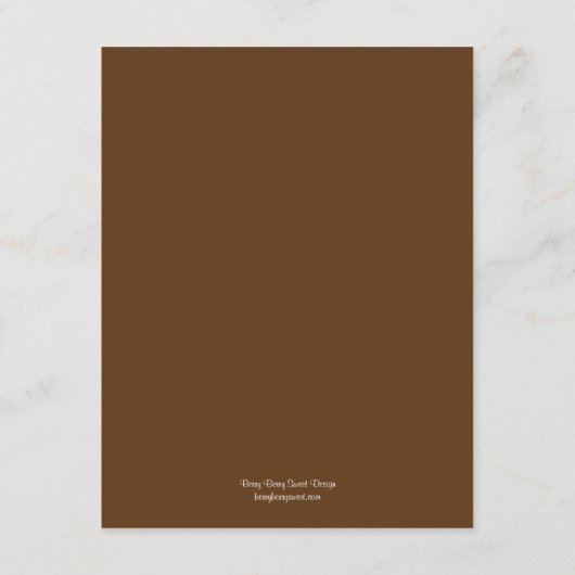 Huwelijksreceptiekaart Berk Bomen - Chocolade Informatiekaartje (Achterkant)