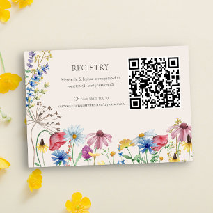 Huwelijksregister QR Code Wildflower Land Bloemen Informatiekaartje