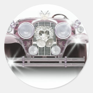 HUWELIJKSREIS AUTO RONDE STICKER