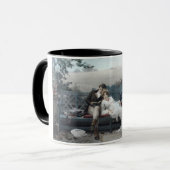 Huwelijksreis (bruid en bruidegom op een bank) mok (Voorkant links)