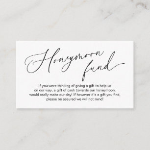 Huwelijksreis Fonds, Cadeaus in Cash Wishing Well Informatiekaartje