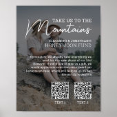 Huwelijksreis fonds moderne cash qr code foto poster (Voorkant)
