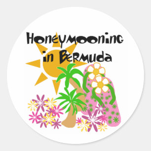 Huwelijksreis in Bermuda Ronde Sticker