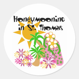 Huwelijksreis in St. Thomas Ronde Sticker