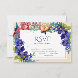 Huwelijksreis RSVP   Happiness Waterverf Floral