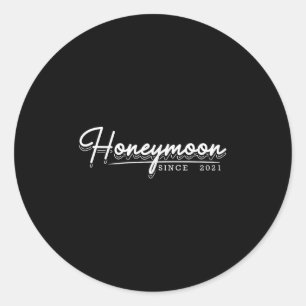 Huwelijksreis Shirt Bruid Bruidegom Paar Trouwen 2 Ronde Sticker