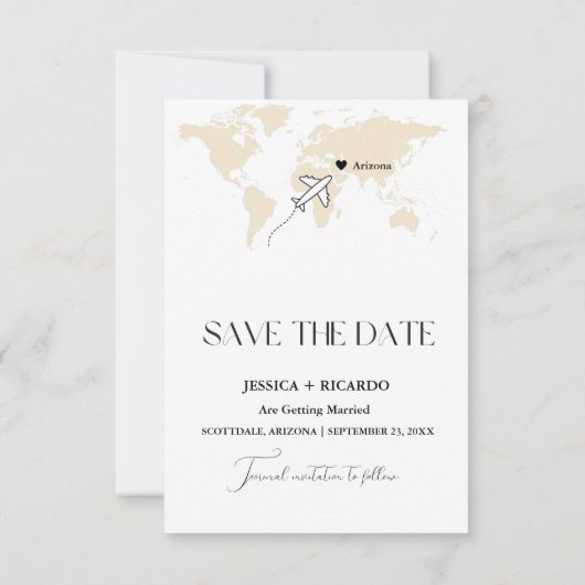 Huwelijksreis Thema Save the date (Achterkant)