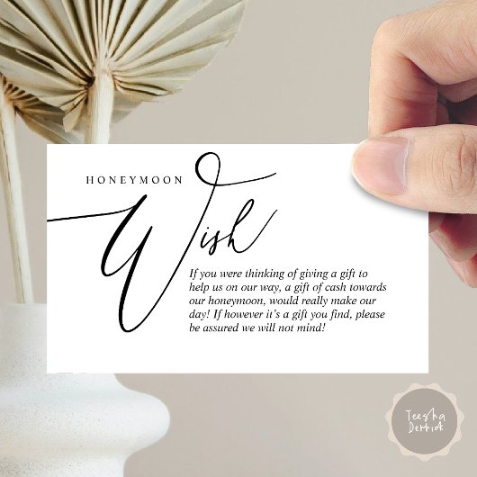 Huwelijksreis Wens, Cash, Moderne Elegantie Informatiekaartje