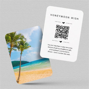 Huwelijksreis Wens / Fondskaart met QR-code invoeg Informatiekaartje