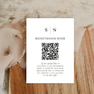huwelijksreisfonds   Zwart-wit QR Code Registry Informatiekaartje