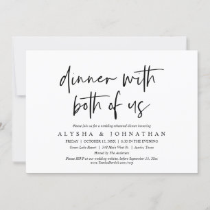 Huwelijksrepetitie diner met ons beiden kaart