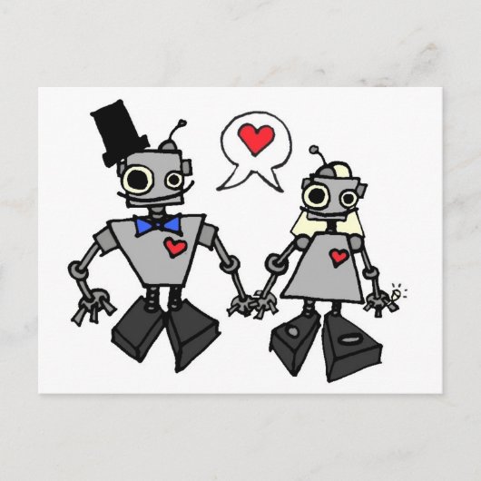 Huwelijksrobots Briefkaart (Voorkant)