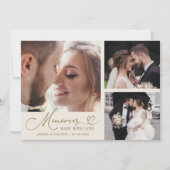 Huwelijksroom Multi Foto 'Herinneringen Met Liefde Bedankkaart (Voorkant)