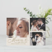 Huwelijksroom Multi Foto 'Herinneringen Met Liefde Bedankkaart (Staand voorkant)