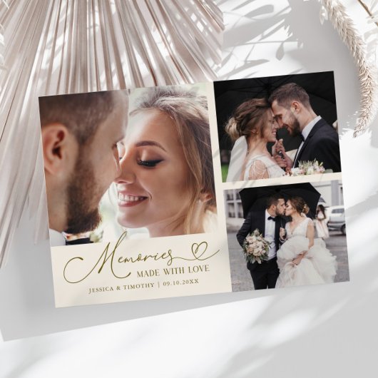 Huwelijksroom Multi Foto 'Herinneringen Met Liefde Bedankkaart