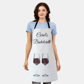 Huwelijkssluiting rode wijn glazen schort (Gedragen)