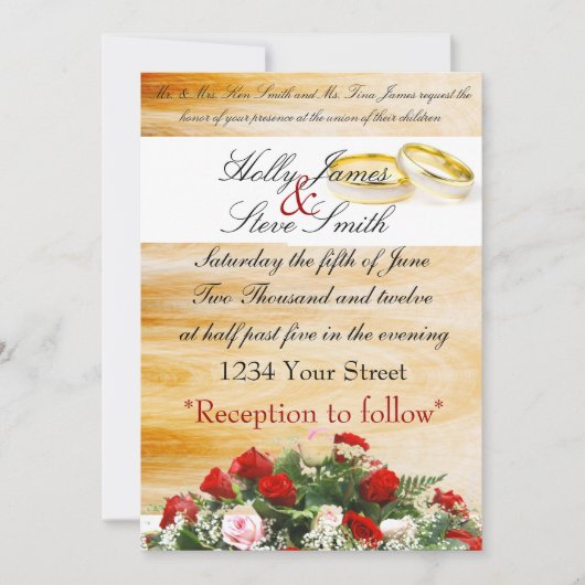 huwelijksuitnodiging 2 kaart (Voorkant)