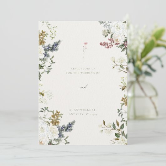 huwelijksuitnodiging | Aangepaste afdrukbare uitno Kaart (Staand voorkant)