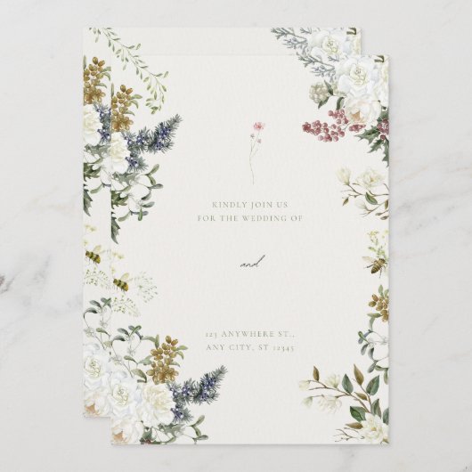 huwelijksuitnodiging | Aangepaste afdrukbare uitno Kaart (Voorkant / Achterkant)