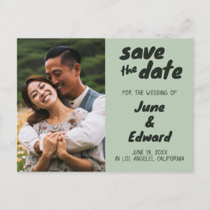 Huwelijksuitnodiging aangepaste foto SAVE the DATE Aankondigingskaart