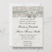 Huwelijksuitnodiging Aangepaste Witte Kant Sjabloo Kaart (Voorkant)