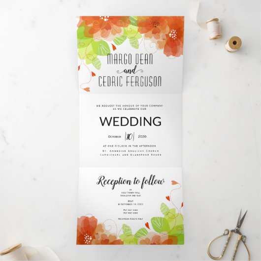 Huwelijksuitnodiging aanvraag zwart-wit 2 drieluik uitnodiging (Binnen)