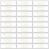 Huwelijksuitnodiging Adreslabels met Gouden Schrif Sticker (Voorkant)