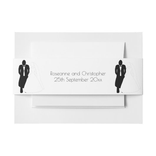 Huwelijksuitnodiging Belly Band Bruid Bruidegom Uitnodigingen Wikkel (Voorkant Voorbeeld)