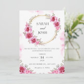 Huwelijksuitnodiging Bloemen Kaart (Staand voorkant)