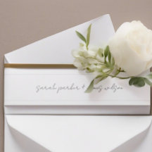 Huwelijksuitnodiging buikband Modern Minimalist