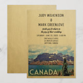 Huwelijksuitnodiging Canada Vintage Jasper Park Kaart (Voorkant / Achterkant)