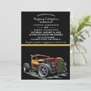 Huwelijksuitnodiging en Hot Rod Kaart