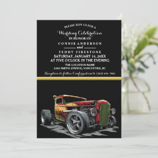 Huwelijksuitnodiging en Hot Rod Kaart